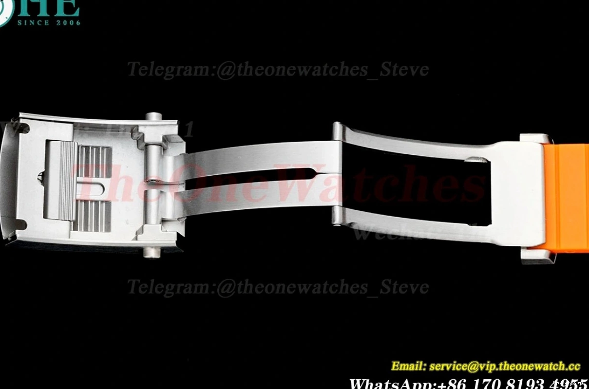 Rubber Colorful Orange A2824 Dial on TF SS RU Superocean 42mm Strap 0324